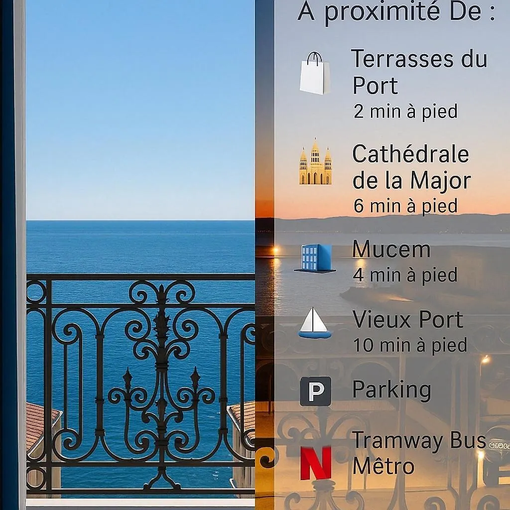 Appartement Luxueux A La Joliette Avec Vue Mer Marseilles 0*,  Frankreich